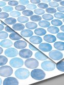 kit adesivo de parede confeti de aquarela azul