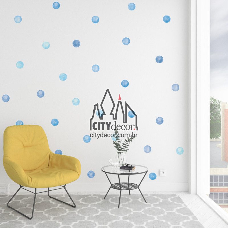 adesivo de parede bolinhas de aquarela azul adesivo de parede bolinhas de aquarela azul