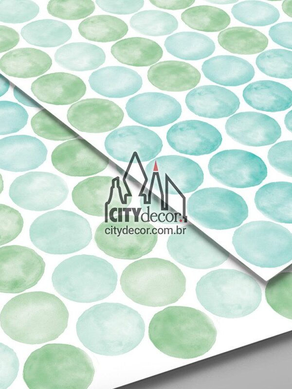 kit adesivo de parede confeti aquarela menta