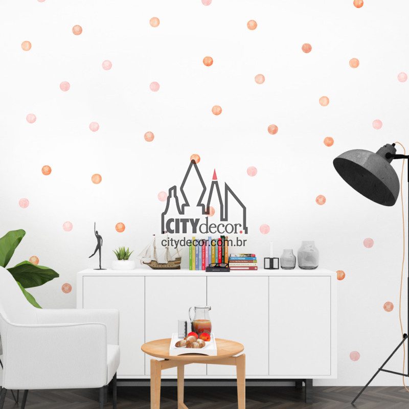 kit adesivo de parede bolinhas de aquarela pessego kit adesivo de parede bolinhas de aquarela pessego