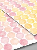 kit adesivo de parede confeti aquarelado amarelo e rosa