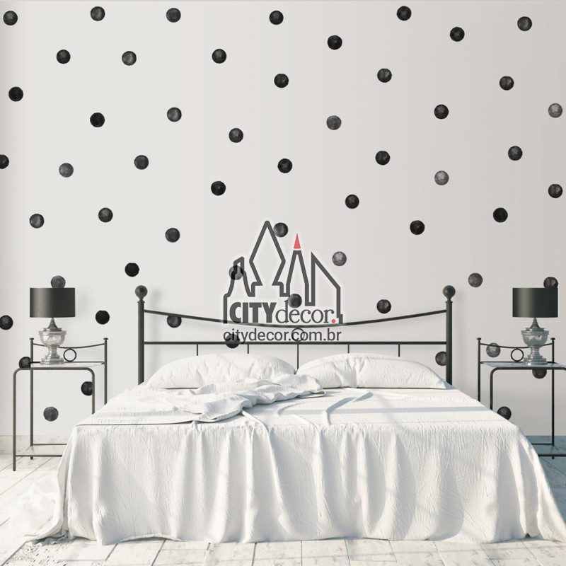 kit adesivo de parede bolinhas aquarela preto kit adesivo de parede bolinhas aquarela preto