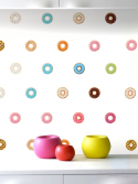 Kit adesivo de parede estampa rosquinhas donuts