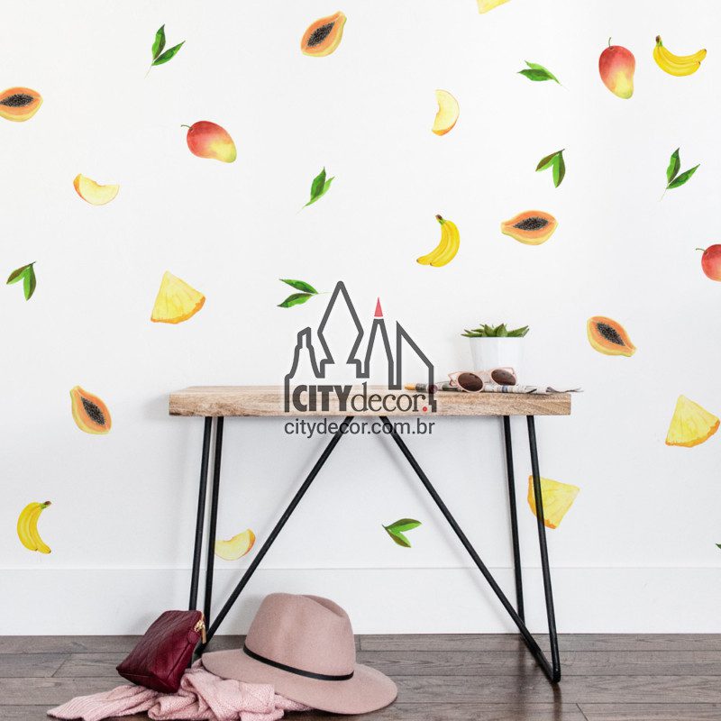 Adesivo de parede para cozinha frutas amarelas Adesivo de parede para cozinha frutas amarelas