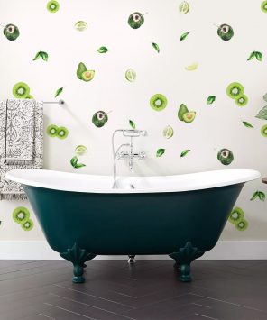 Kit estampa adesivo de parede frutas verdes