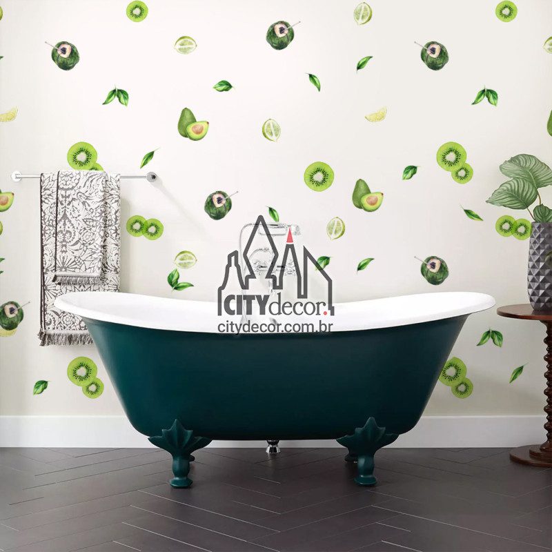 Kit estampa adesivo de parede frutas verdes Kit estampa adesivo de parede frutas verdes