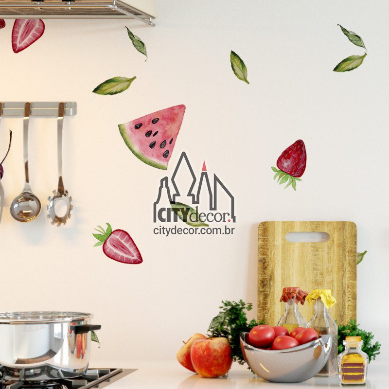 Adesivo de parede frutas vermelhas Adesivo de parede frutas vermelhas