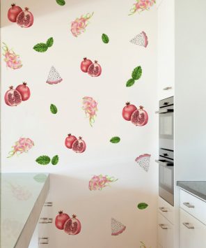Adesivo de parede cozinha frutas exóticas