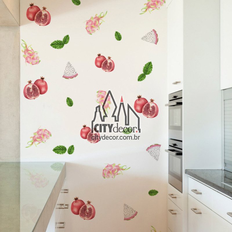 Adesivo de parede frutas exóticas Adesivo de parede cozinha frutas exóticas