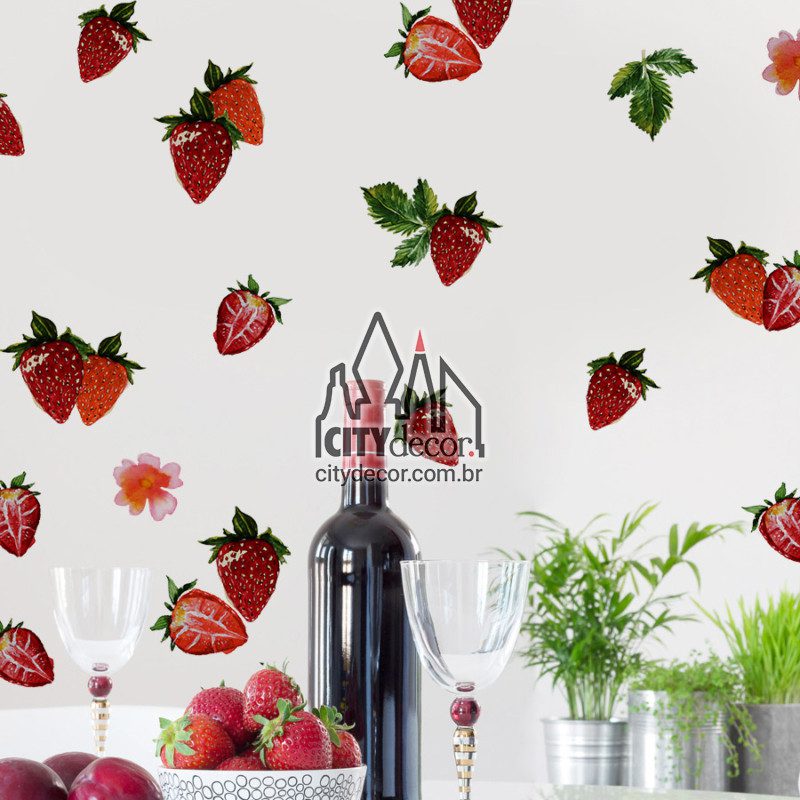 adesivo de parede morangos adesivo de parede morangos