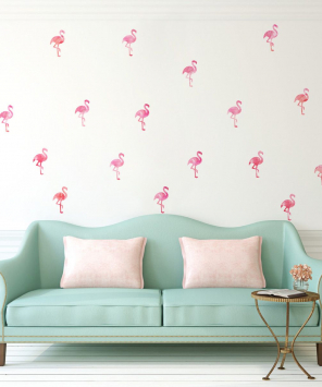 Kit adesivo de parede estampa flamingos