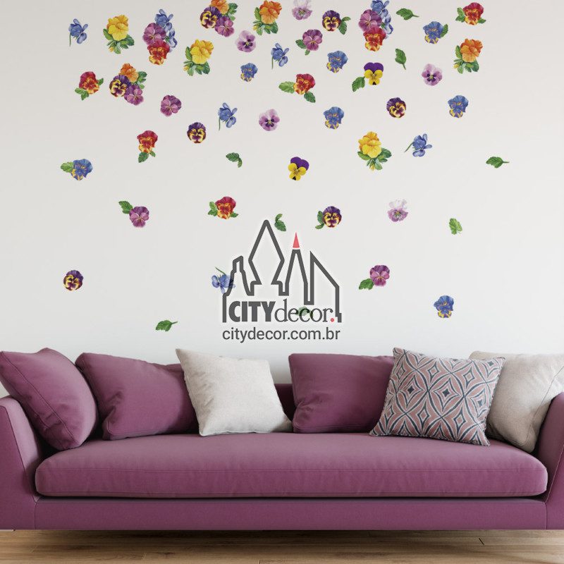adesivo de parede foral amor perfeito adesivo de parede foral amor perfeito