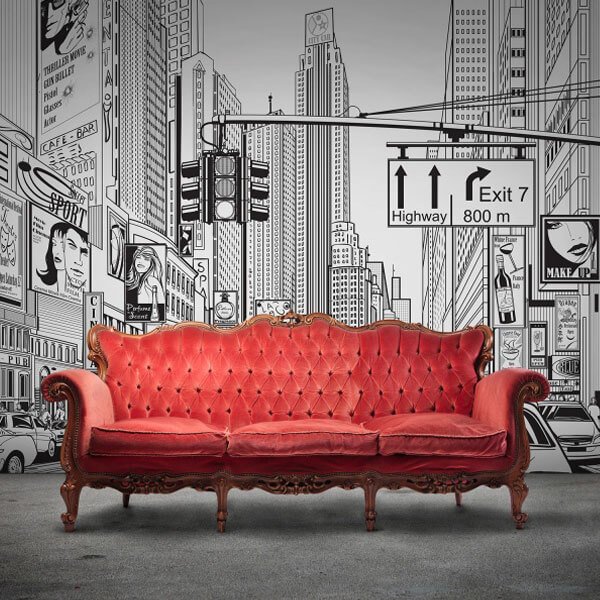 Painel adesivo Avenida na Cidade Painel adesivo Avenida na Cidade