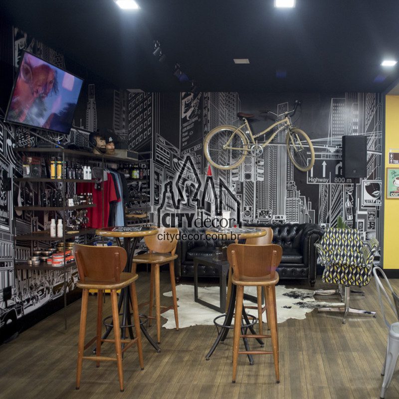 Decoração para barbearia barber shop papel de parede para barbearia barber shop