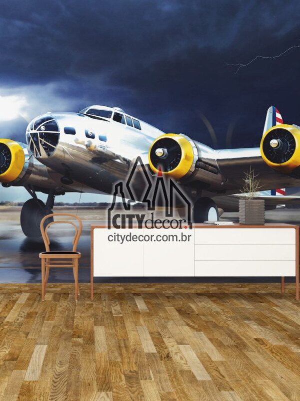 Painel fotográfico avião da segunda Guerra