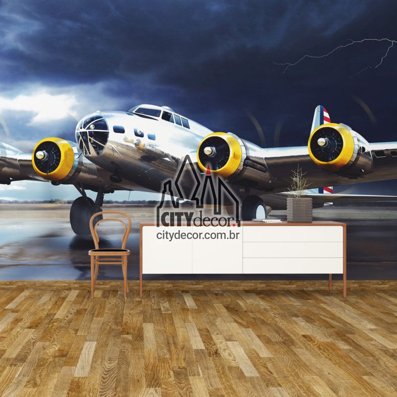 Painel fotográfico avião Painel fotográfico avião da segunda Guerra