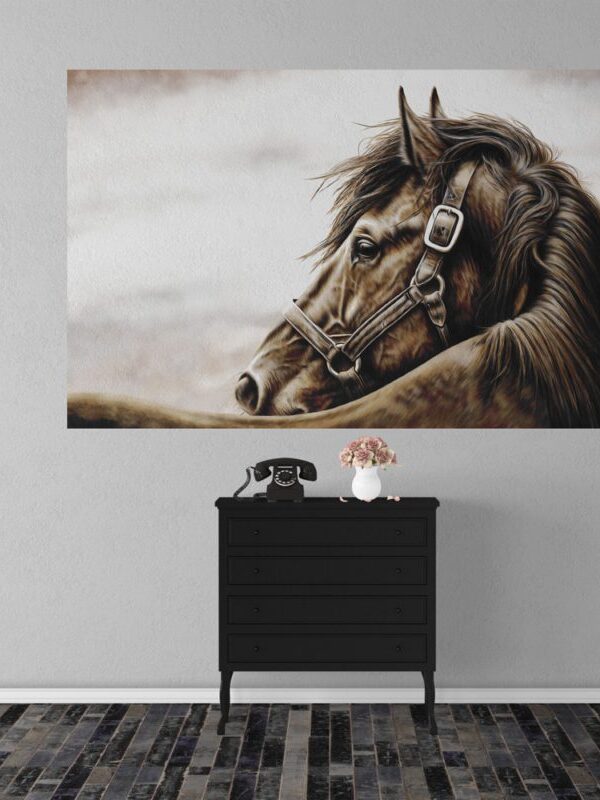 Painel fotográfico cavalo preto