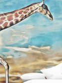 Painel fotográfico girafa na Savana