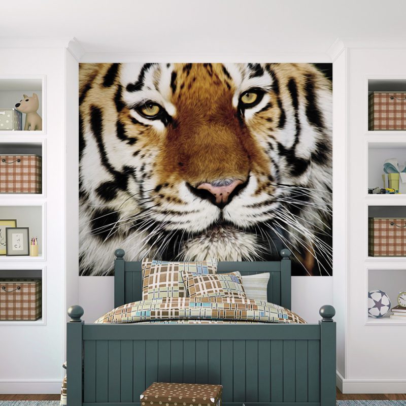 Papel De Parede Tigre Branco, Adesivo Tigre