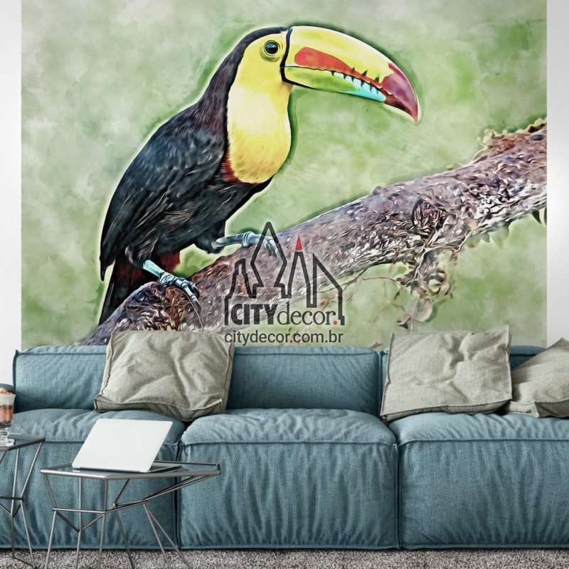 painel-fotografico-tucano-peito-amarelo-1 Painel fotográfico papel de parede tucano de peito amarelo