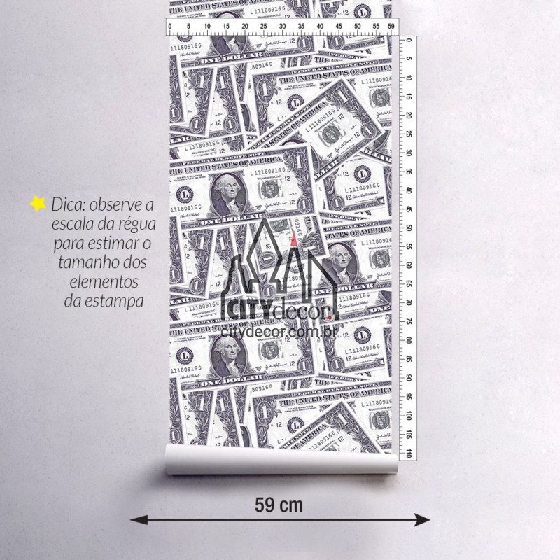 Adesivo papel de parede 1001 dólares