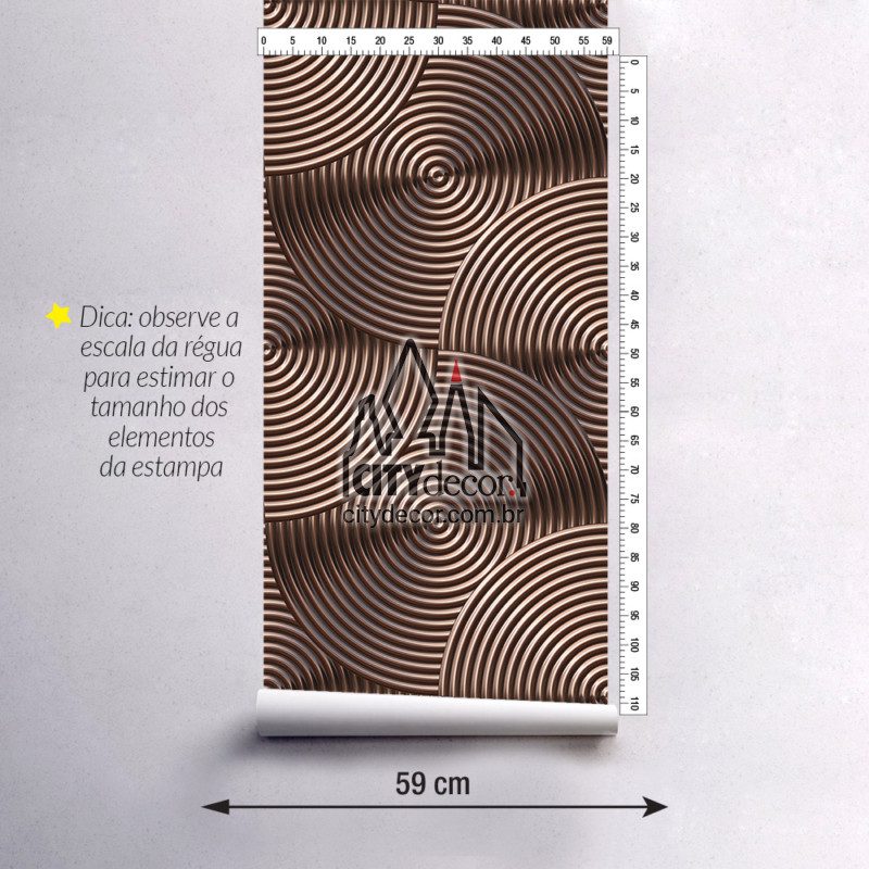 papel-de-parede-3d-circulos-metalicos-cobre-1