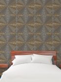 Papel de parede ouro metal dourado 3D