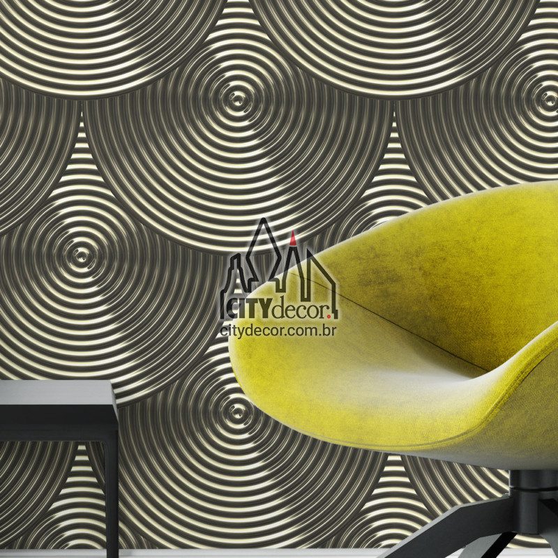 papel-de-parede-3d-circulos-metalicos-ouro-velho-2 Papel de parede dourado 3d ouro velho