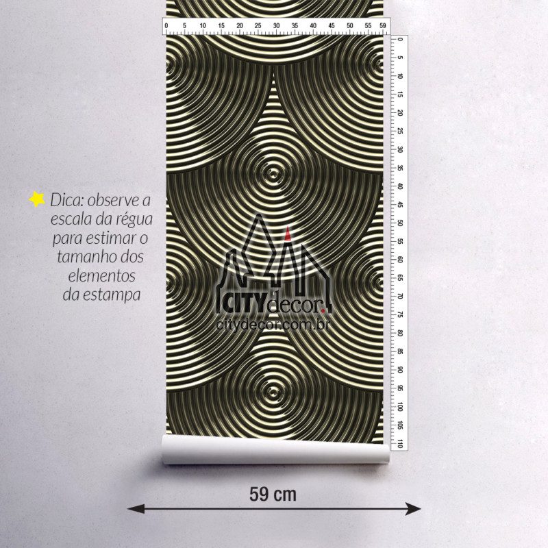 papel-de-parede-3d-circulos-metalicos-ouro-velho-5
