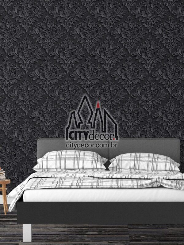 Papel de parede 3D para quarto preto