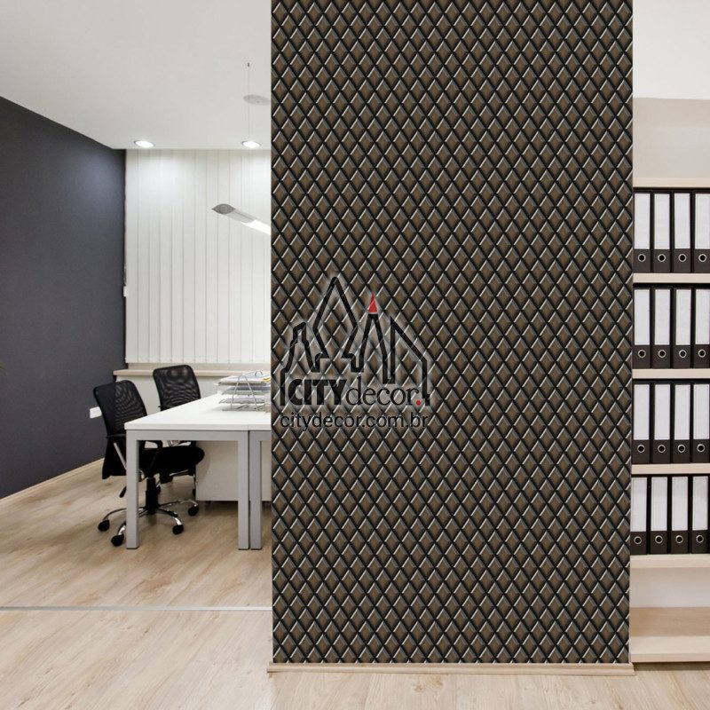 papel-de-parede-3d-losangos-1 Papel de parede 3D marrom triângulos