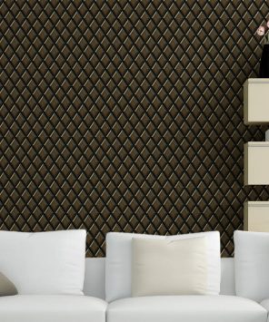 Papel de parede 3D marrom losangos