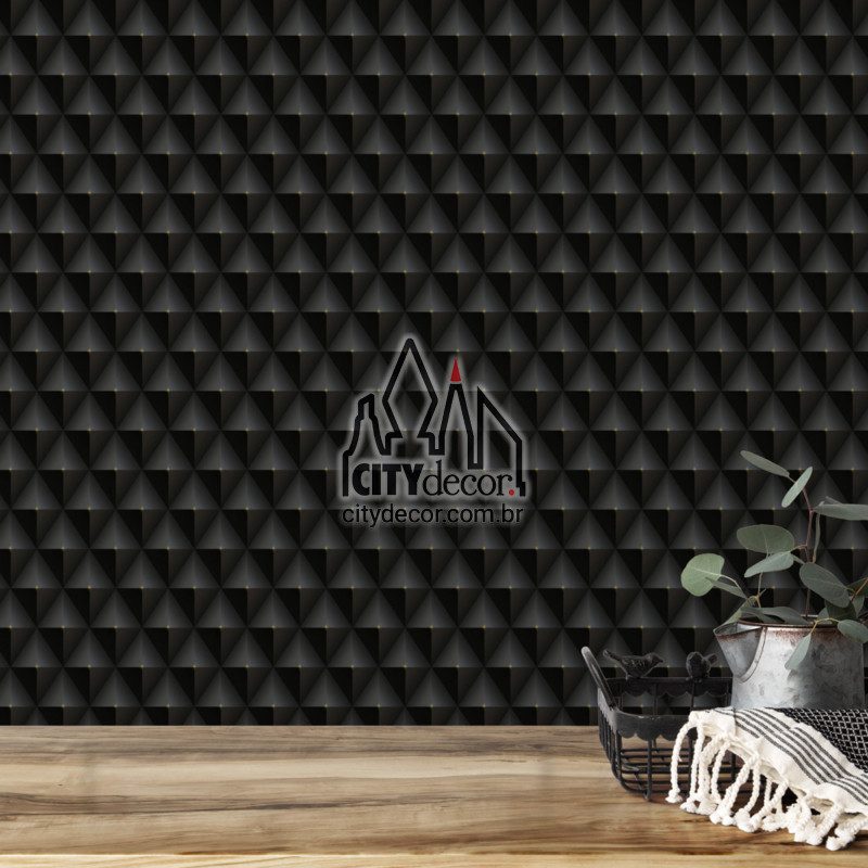 papel-de-parede-3d-spikes-preto-4 Papel de parede preto spikes