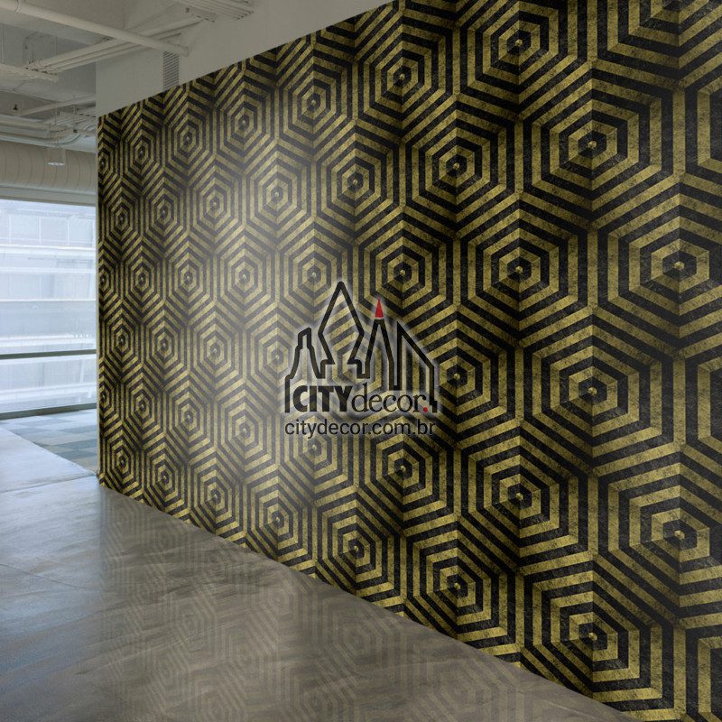 Adesivo papel de parede 3D acesso restrito Papel de parede 3D para sala estilo industrial