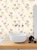 Adesivo papel de parede floral para banheiro