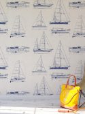 Papel de parede barcos na sala