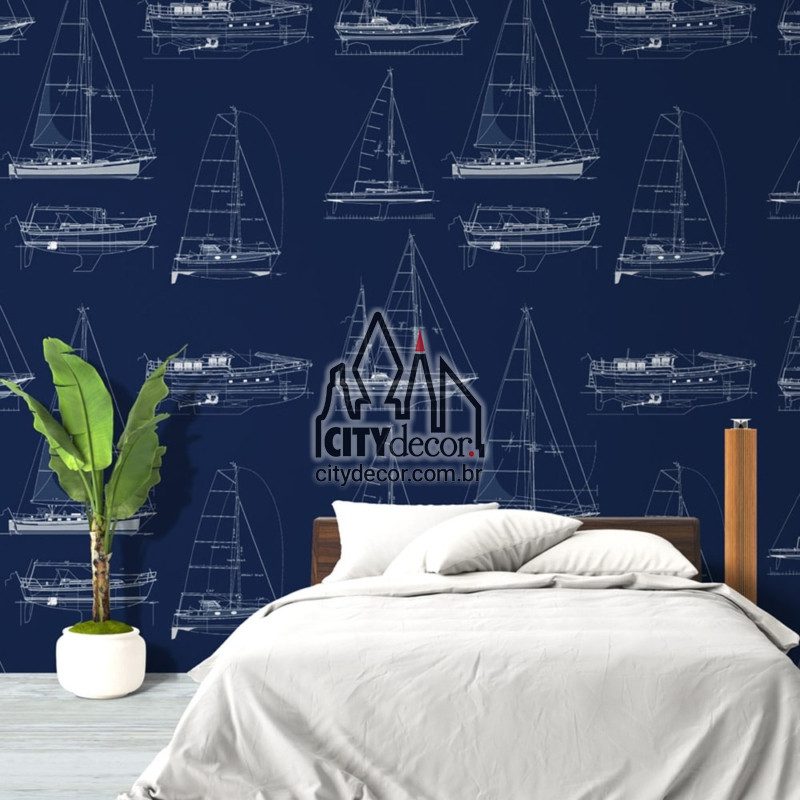 Papel de parede veleiros Papel de parede barcos quarto masculino