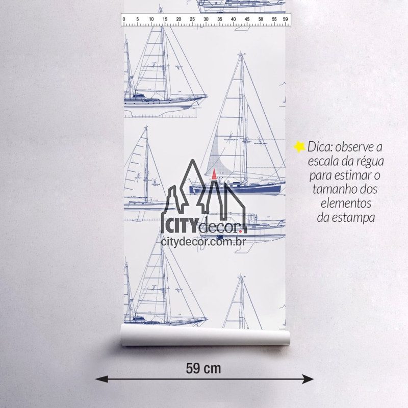 largura Papel de parede barcos