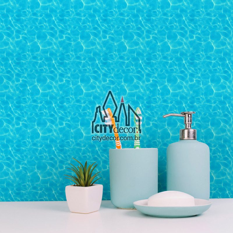 Adesivo papel de parede água na piscina Papel de parede água na piscina azul
