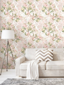 papel de parede floral para sala