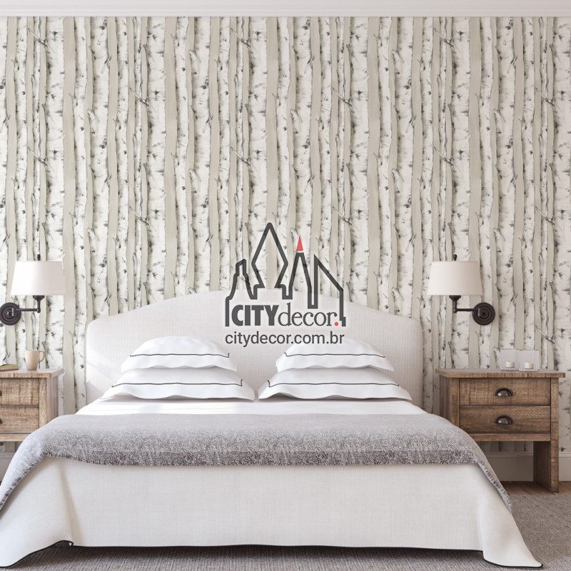 Papel de parede árvores finas bege Papel de parede árvores finas bege