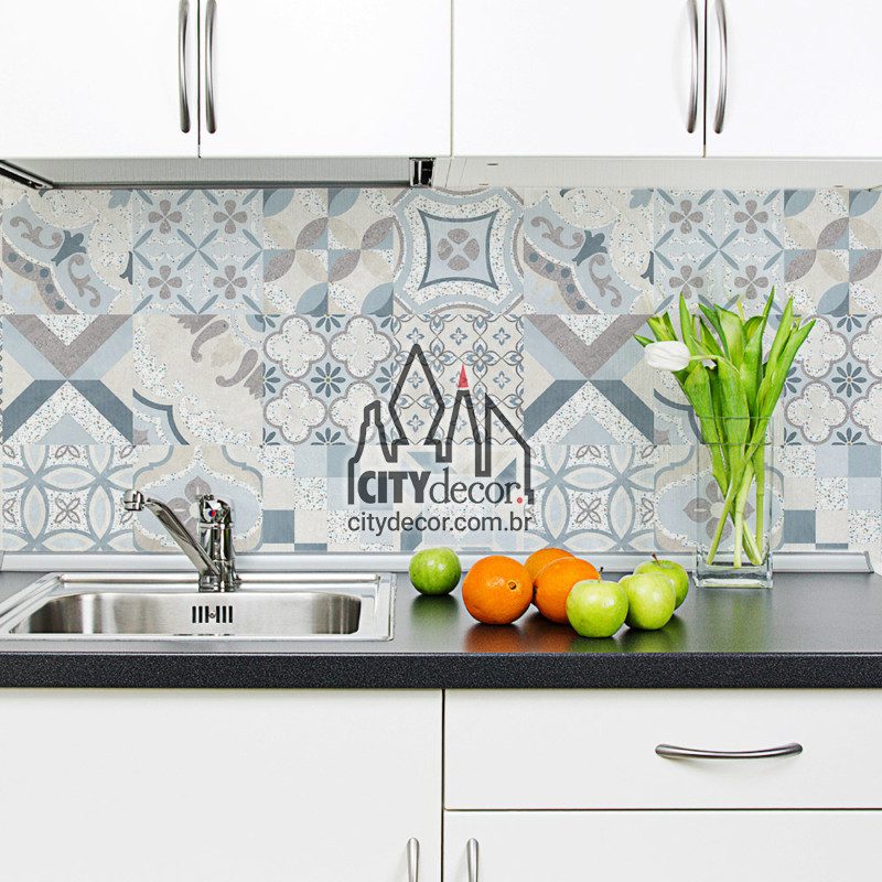 Papel de parede azulejo azul Papel de parede azulejo azul