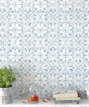 Papel de parede azulejo tipo português