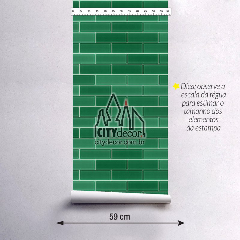 Adesivo papel de parede azulejo de metrô esmeralda