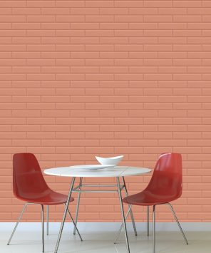 papel de parede azulejo metrô vermelho