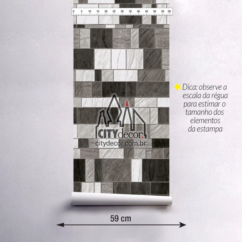 Adesivo papel de parede azulejo grafite
