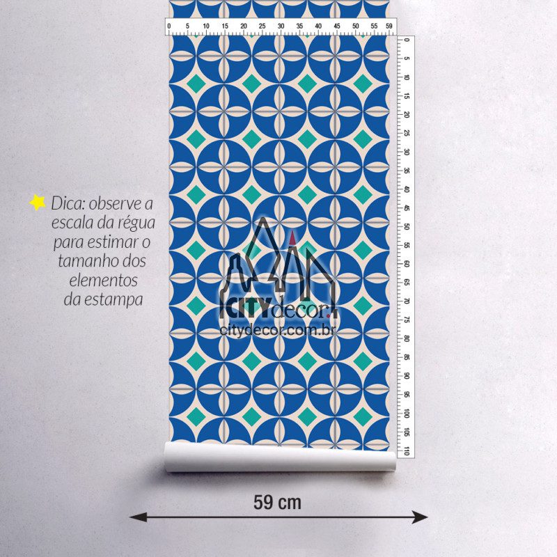 Papel de parede azulejo laguna 15 cm Papel de parede azulejo laguna 15 cm