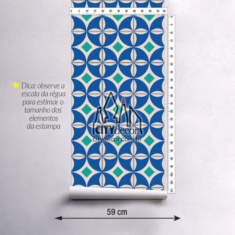 Papel de parede azulejo laguna 20 cm Papel de parede azulejo laguna 20 cm