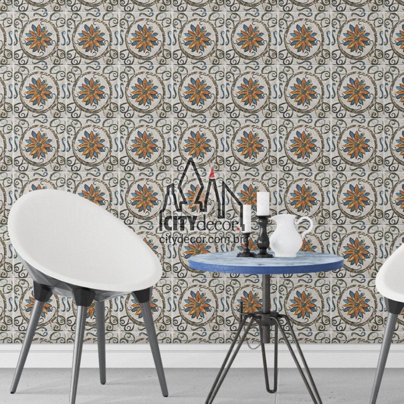 papel de parede azulejo floral papel de parede azulejo floral