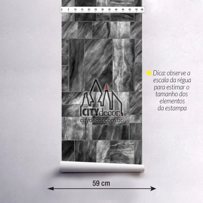 Adesivo papel de parede azulejo mármore cinza